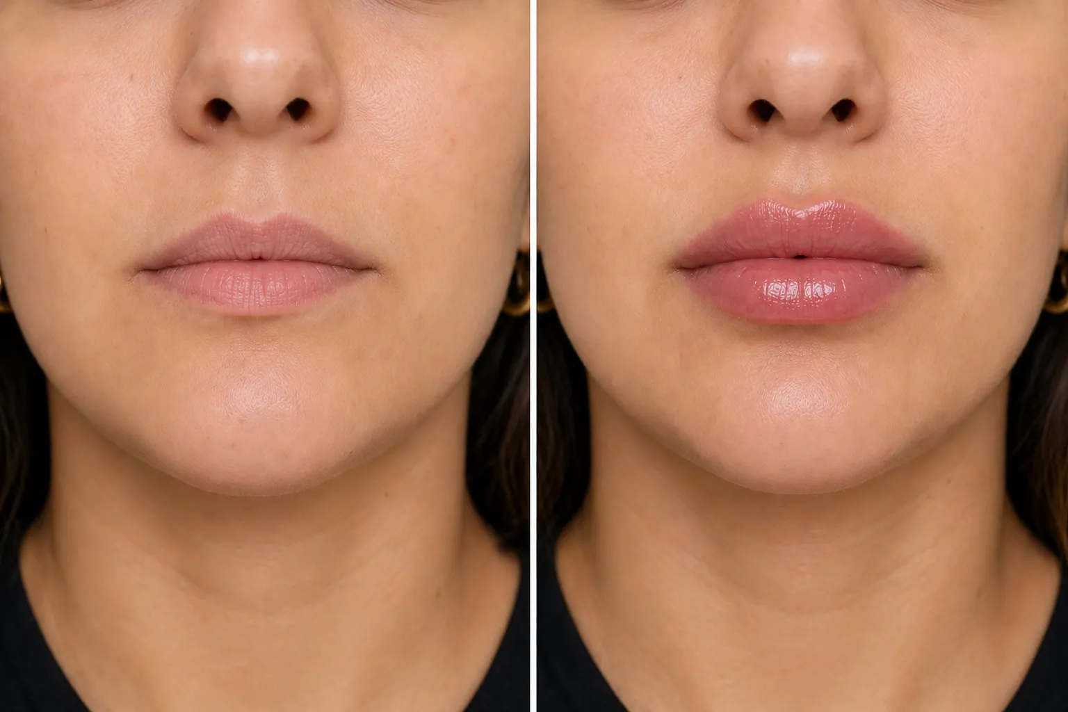 Antes e depois de Preenchimento Labial — VIP Biomedicina