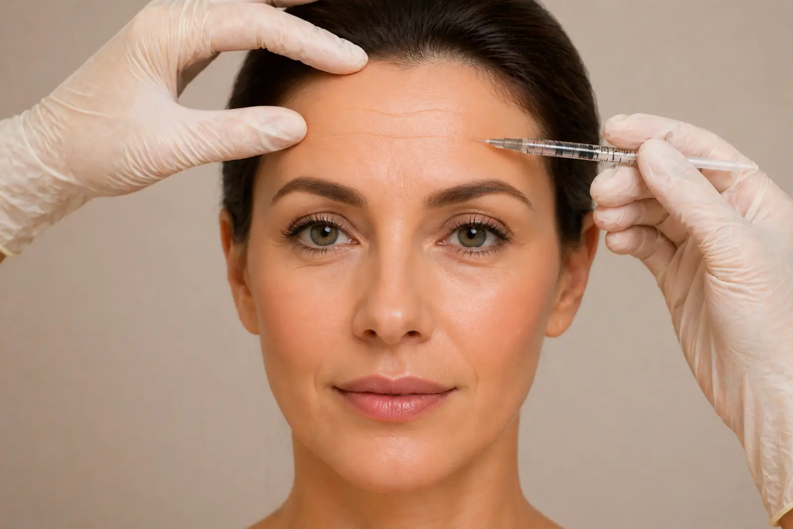 Área de aplicação de Botox na testa